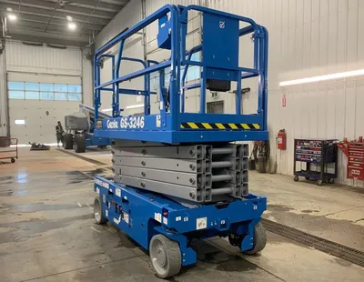 New | in-Stock 2026 GENIE GS-3246 E-DRIVE ELECTRIC SCISSOR LIFT Scissor Lifters Alberta CA | Adcock Equipment #1417636