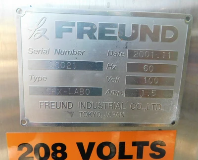 USED FREUND INDUSTRIAL CO. LTD. SPXS LABO