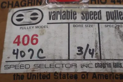 SPEED SELECTOR 406-407C SPEED PULLEY BORE 3/4" STOCK #4671