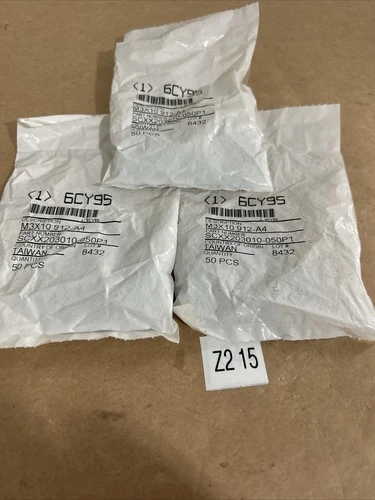 (3) Bags Of 50 M3X10 912-A4 (6CY95) New Sealed Bags + Warranty