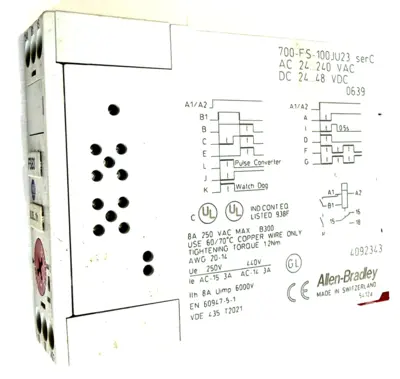 ALLEN BRADLEY 700-FSB3IU23 TIMING RELAY SER. B 700FSB3IU23 NEW, SURPLUS