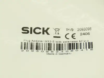 Sick 2093098 System Plug Adapter M12-5 With Extension M12-5 Dip Switch