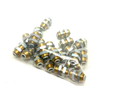 USED SMC PUSH-TO-CONNECT STRAIGHT BULKHEAD UNION FITTING 6MM