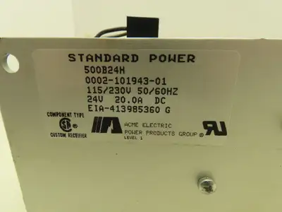 ACME 500B24H Standard Power Supply 24VDC 20A Output 115/230V Input