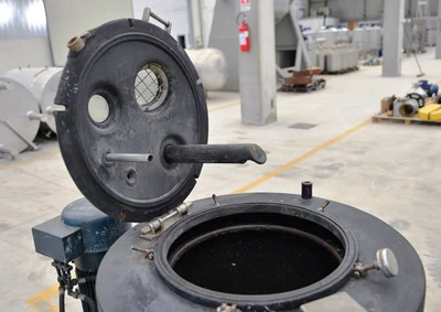 Comi-Condor 700mm perforate basket centrifuge, rubber-lined.