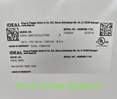 USED 2018 KRUG & PRIESTER GMBH & CO. IDEAL 5255