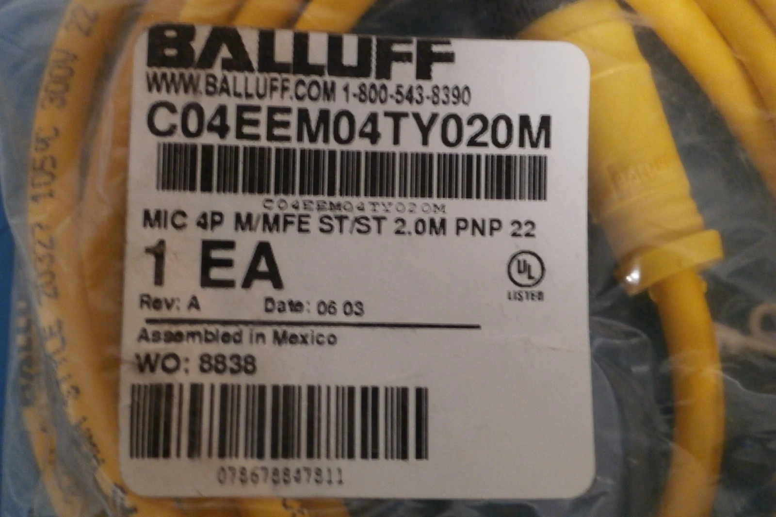 NEW BALLUFF MIC 4 M/MFE ST/ST 2.0M PNP