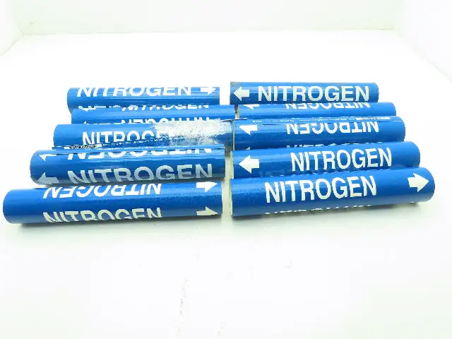 Brady 4100-C Blue Pipe Marker Nitrogen 2-1/2" to 3-3/8"  Lot of 10