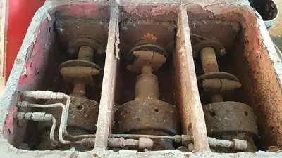 USED GARDNER DENVER PE-5Y 3X5 TRIPLEX WELL SERVICING REVERSING MUD PUMP PACKAGE