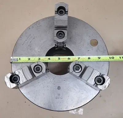 BISON 10" 3-JAW LATHE CHUCK W/D1-6 BACKPLATE