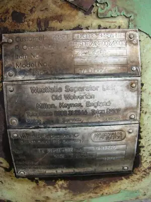 (2) Westfalia SA 20-06-076 sanitary clarifier centrifuges, 316 SS.
