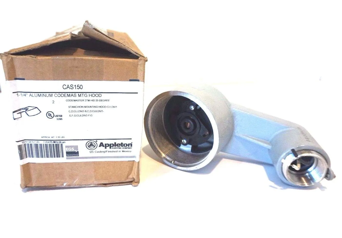 2 NEW APPLETON CAS150 STANCHION MOUNTING HOOD 1-1/4"