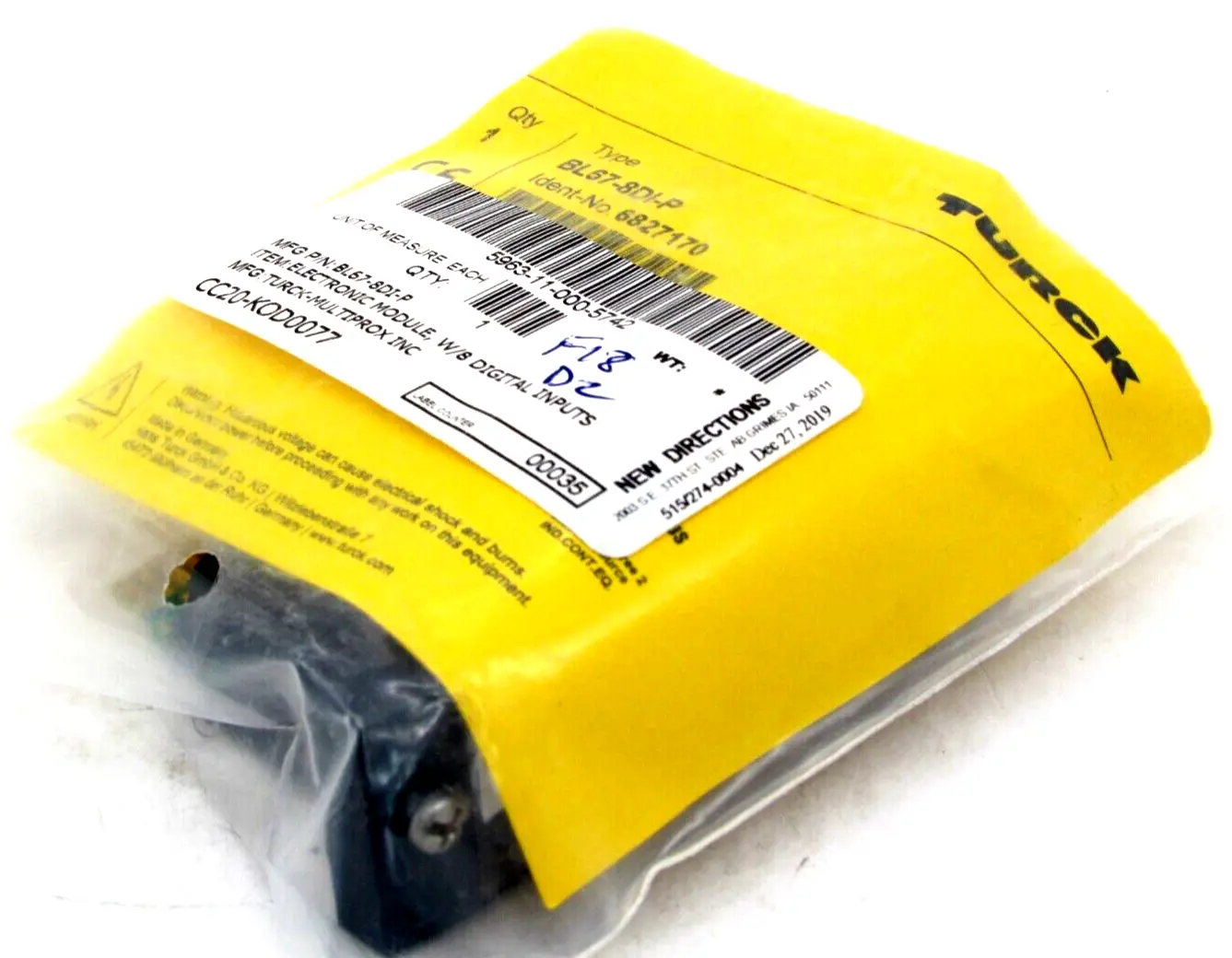 NEW TURCK BL67-8DI-P I/O MODULE BL678DIP