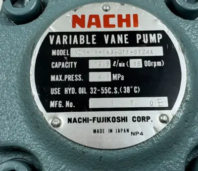 NEW NACHI VDR-1A-1A3-Q11-6124A VARIABLE VANE PUMP VDR1A1A3Q116124A