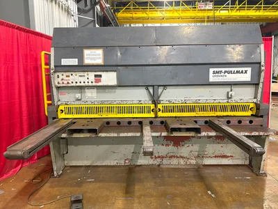 Pre-owned SMT PULLMAX (URSVIKEN) HYDRAULIC GUILLOTINE SHEAR  10’x1/2” capacity