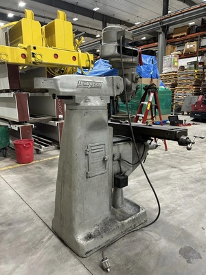 Bridgeport Step Pulley Vertical Knee Mill, 9” x 42” Table, 1 HP