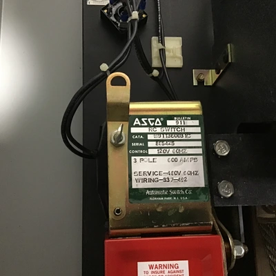 ASCO B911360031C B911 600 AMP Remote Control Switch 120 Volt