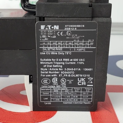 Used Eaton XTOE005BCS Misc Electrical & Power Parts California US | American Industrial Supply Co. #1460066
