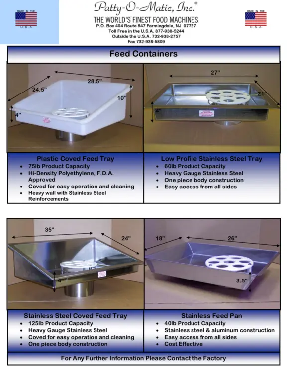 Used PATTY-O-MATIC _UNKNOWN_ Food, Restaurant, & Bakery Parts & Accessories Pennsylvania US | MS Restaurant and Equipment Sales #1061187