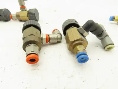 Adjustable Elbow Air Flow Needle Control Valve 1/8" 4-4.5 Turn Lot of 6