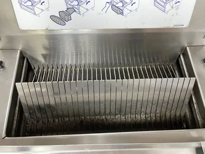 Used Oliver Used Oliver 732-N Legacy Countertop Front Load Bread Slicer with Stand 120V Bread Slicers Illinois US | Falcon Restaurant Supply #1376037