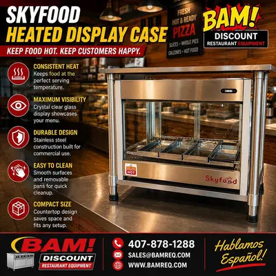 New | in-Stock SKYFOOD FWD2S8P Countertop Display Warmers Florida US | BAM Discount Restaurant Equipment #1230752