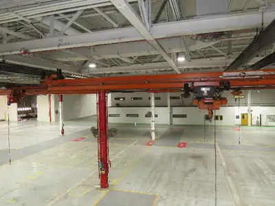 Cleveland Tramrail P&H 2 Ton Single Girder Underhung Bridge Crane 45' 10" Span