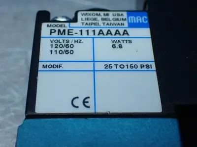 New | in-Stock MAC VALVES PME111AA Pumps Ohio US | HGR 24 #872352