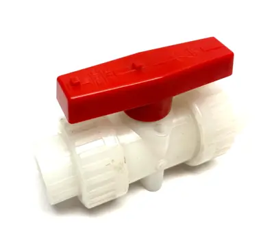 Double Union PVC Ball Valve 3/4", White, Slip Sockets - New Other