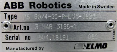 NEW ABB ROBOTICS PS-60/4-50-P-LSS-3823 SERVO MOTOR PS60450PLSS3823 3-HAB-3125-1