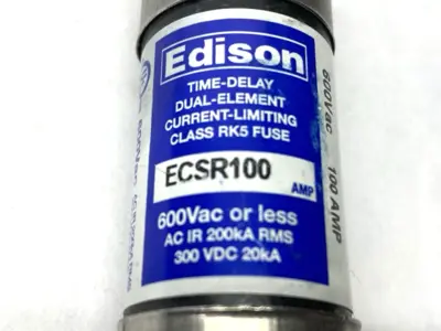 USED EDISON TIME DELAY DUAL ELEMENT FUSE CLASS RK5 600VAC 100A