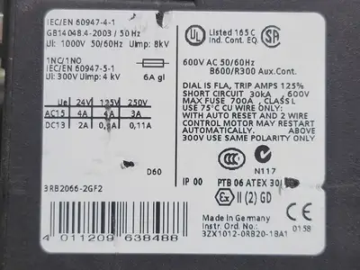 USED SIEMENS 3RB2066-2GF2