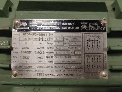 IRONHORSE MTCP-1P5-3BD36 Motors | ESS Industrial Equipment Sales (3)