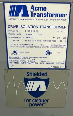 Used ACME DTHA-034-4S Transformers Ohio US | CW WOOD MACHINERY #1283728