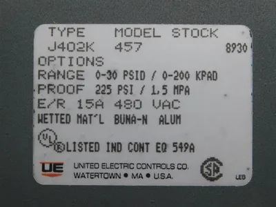 USED UNITED ELECTRIC 457