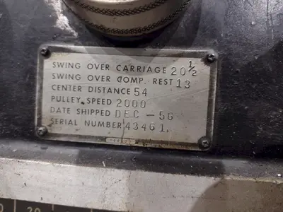 20" X 54" LODGE & SHIPLEY TOOLROOM ENGINE LATHE: YOBRO #24978
