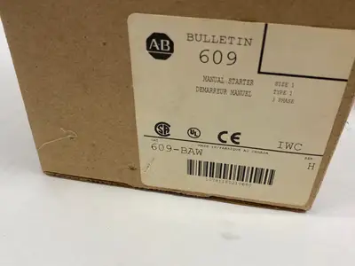 USED ALLEN-BRADLEY SER. H MANUAL MOTOR STARTER NEMA SIZE 1, 3-PHASE