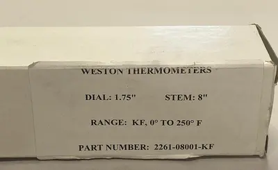 New | in-Stock WESTON THERMOMETERS 2261-08001-KF Temperature/Pressure Ohio US | Surplus Asset Holdings #1234535