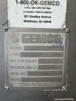 Used GEMCO SOLIDS Double Cone - V Mixers Illinois US | Aaron Equipment #1512859