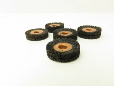 Horsehair Brush Polishing Wheel 1" Dia x 1/4" Bore Copper Center  Lot of 50