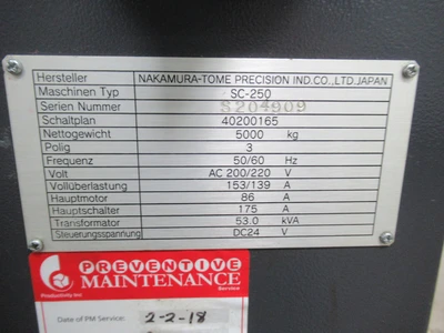 USED 2006 NAKAMURA TOME SC-250 MSC