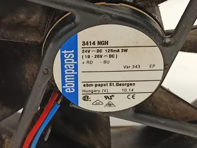 3414 NGH | Ebm-Papst  DC Axial Compact Fan 24V 92x92x25mm CC 3000RPM - Used