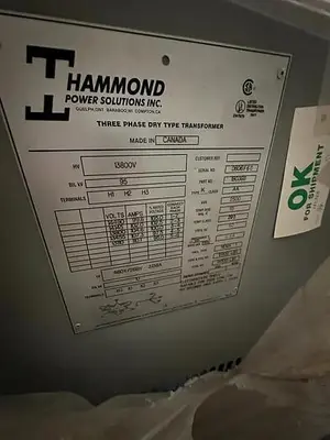 2500kva HAMMOND POWER SOLUTIONS INC. REBUILT DRY TRANSFORMER HV 13800V LV 460V