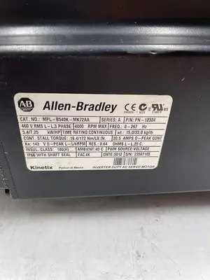 Used ALLEN-BRADLEY ALLEN-BRADLEY MPL-B540K-72AA SER A Servo Motors | ND Industrial Surplus #1216106