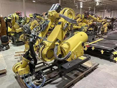 Used 2012 FANUC R2000IB/100P 6 AXIS 3500 MM X 100 KG PEDESTALL MOUNT ROBOT Robotics | Harbor Machinery Inc. #1283343