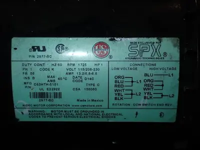 USED SPX US MOTORS 2977BC