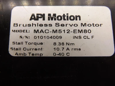 Used API MOTION _UNKNOWN_ Servo Motors | OCO Industrial #1595683