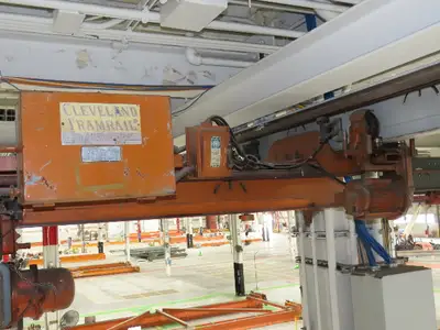Cleveland Tramrail P&H 1 Ton Single Girder Underhung Bridge Crane 21' 8" Span