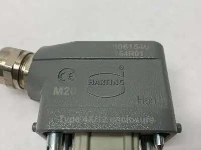 USED HARTING HAN B HOOD SIDE ENTRY LC 2PEGS M20 W/ 09330062701 INSERT