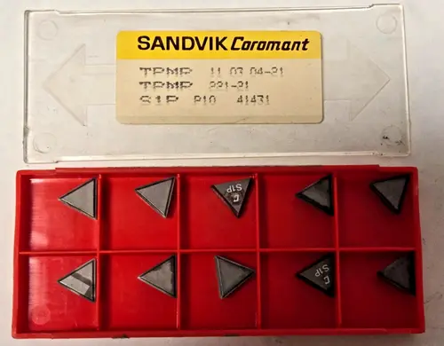 SANDVIK Coromant TPMP 221-21 S1P P10 11 03 04-21 Lathe Mill 10 Carbide Inserts